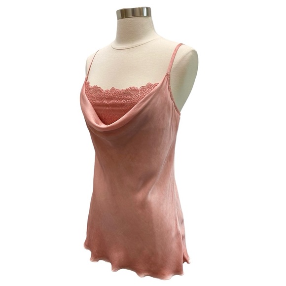 Satin Cowl Neck Spaghetti Strap Blouse With Lace Underlay - Picture 4 of 12